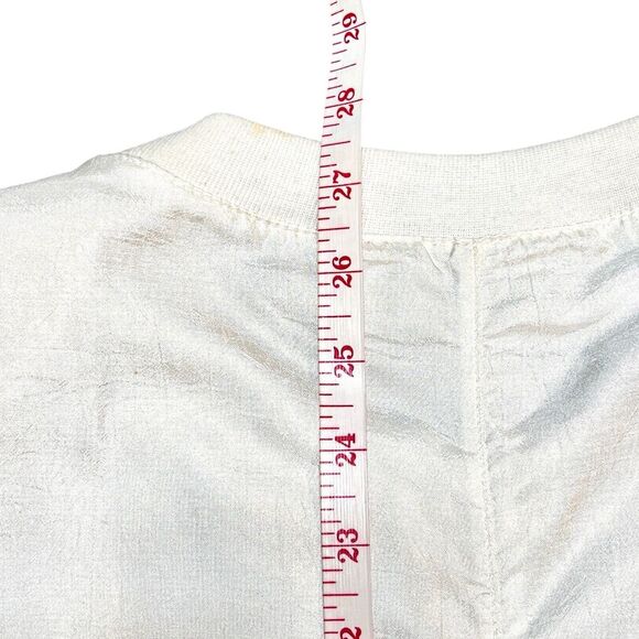 Vintage Adolfo 80s Windbreaker Top White Lipstick Perfume Embroidered Small - Picture 13 of 15